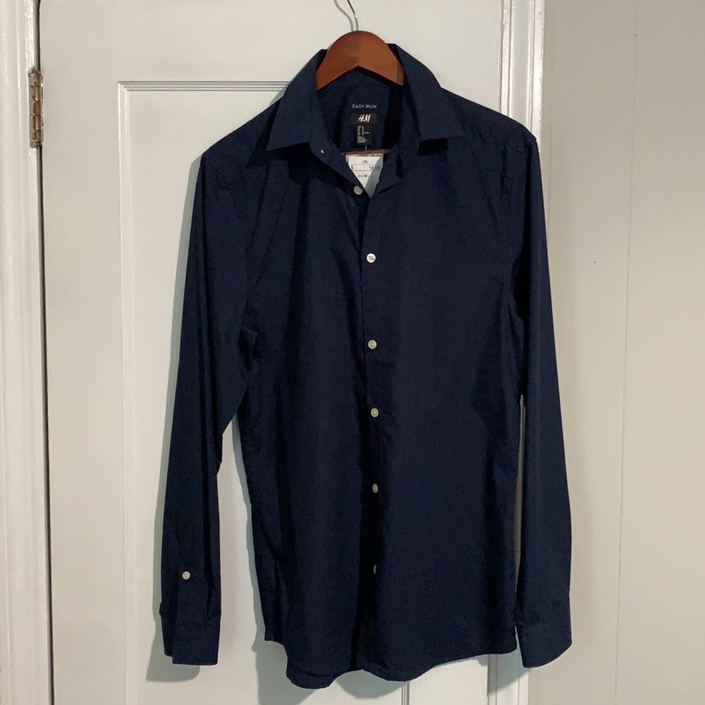 H&M Dark Blue  Easy Iron Button up